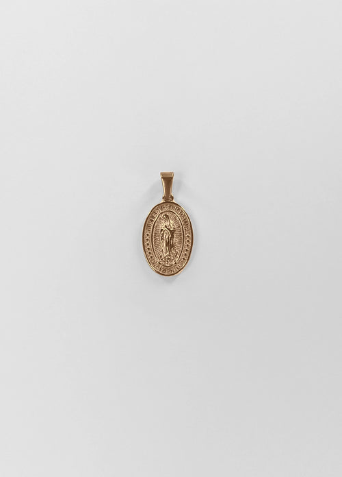 Virgin Mary-vedhæng i guld på kæde